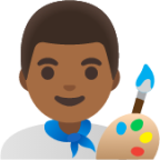 man artist: medium-dark skin tone emoji