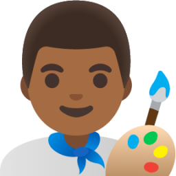 man artist: medium-dark skin tone emoji