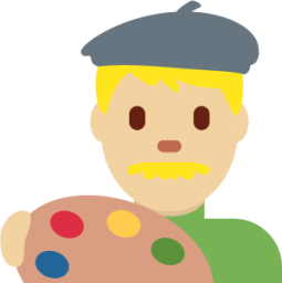 man artist: medium-light skin tone emoji