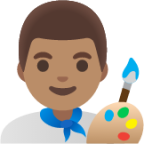 man artist: medium skin tone emoji