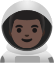 man astronaut: dark skin tone emoji
