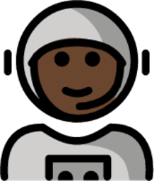 man astronaut: dark skin tone emoji