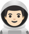 man astronaut: light skin tone emoji