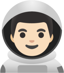 man astronaut: light skin tone emoji