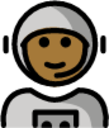 man astronaut: medium-dark skin tone emoji