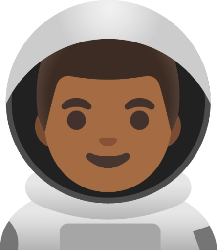 man astronaut: medium-dark skin tone emoji
