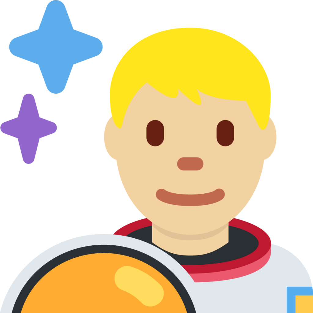 man astronaut: medium-light skin tone emoji