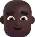 man bald dark emoji