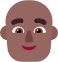 man bald medium dark emoji