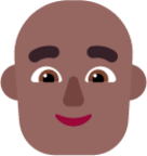 man bald medium dark emoji
