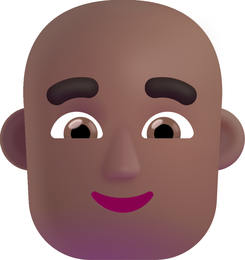 man bald medium dark emoji