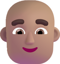 man bald medium emoji