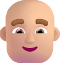 man bald medium light emoji