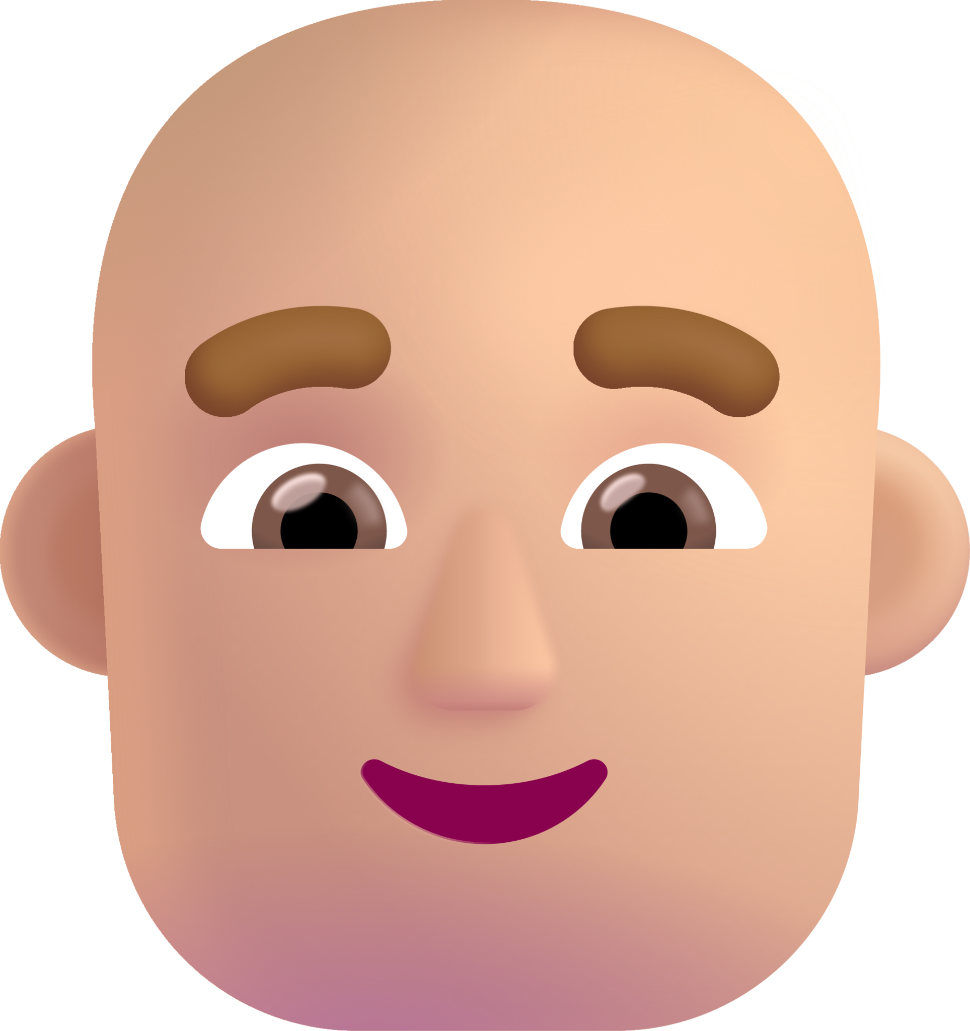 man bald medium light emoji