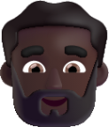 man beard dark emoji