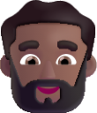 man beard medium dark emoji