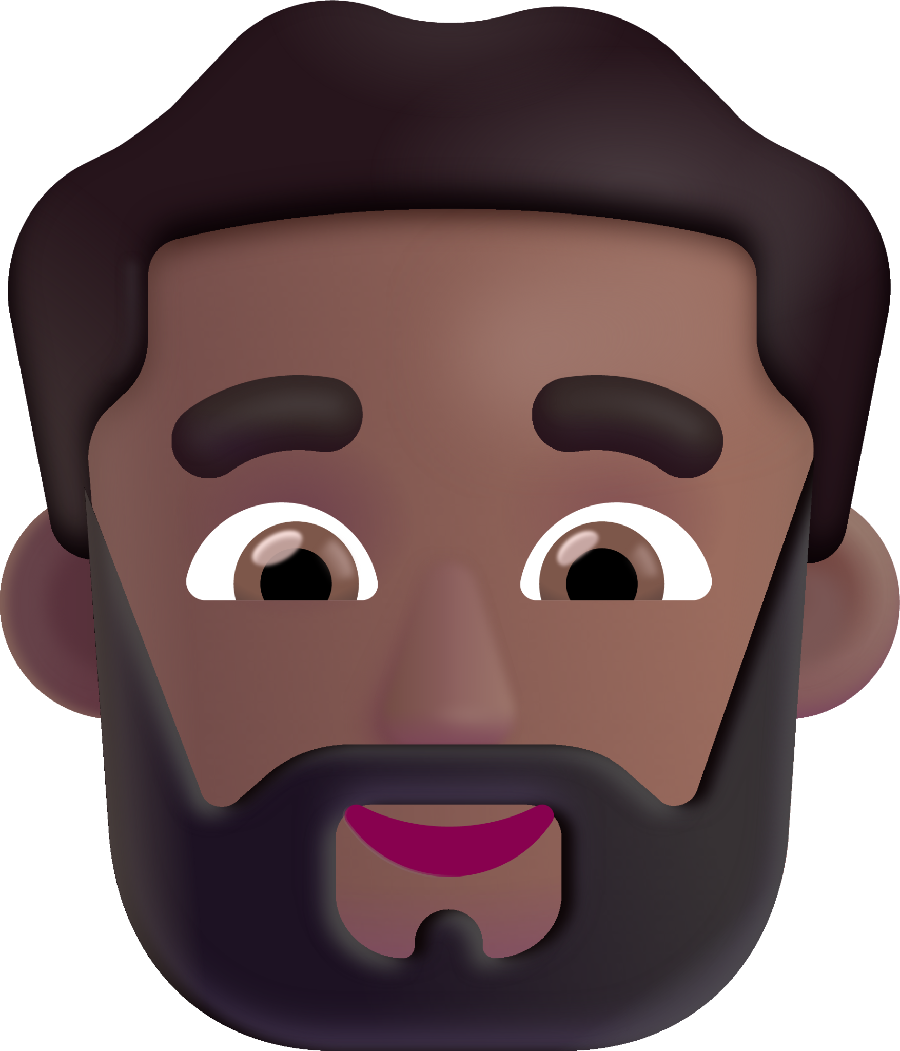 man beard medium dark emoji
