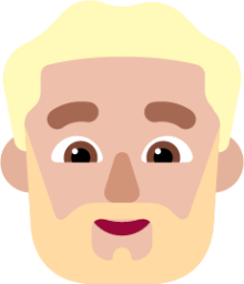 man beard medium light emoji