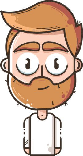 man big head beard illustration