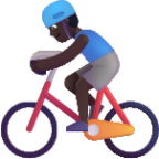 man biking dark emoji