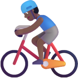 man biking medium dark emoji