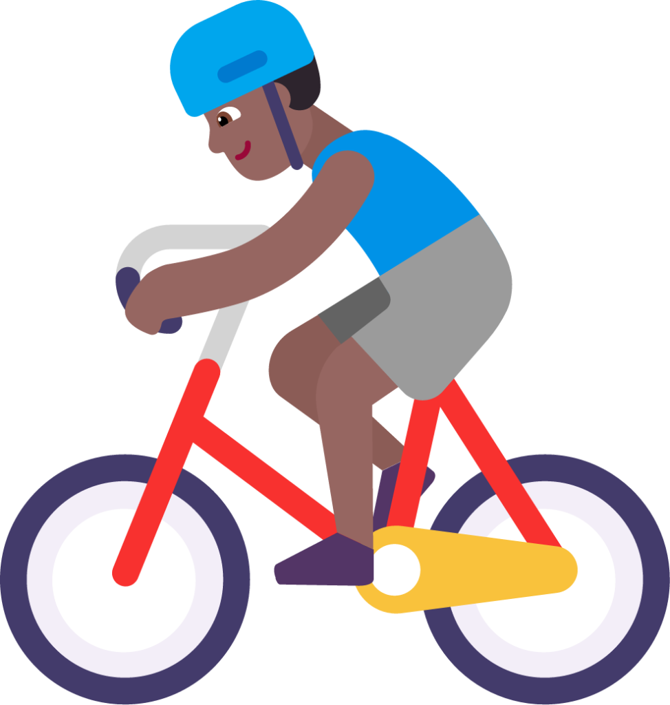 man biking medium dark emoji