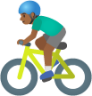 man biking: medium-dark skin tone emoji