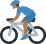 man biking: medium-dark skin tone emoji
