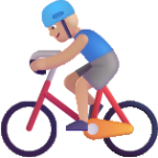 man biking medium light emoji