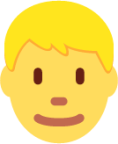 man: blond hair emoji