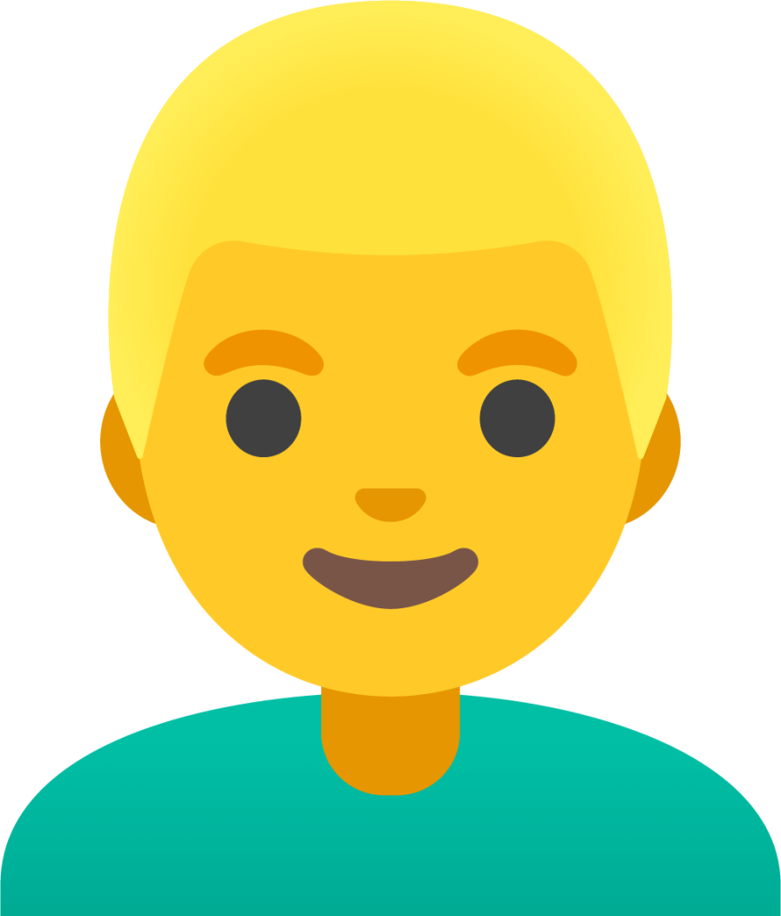 man: blond hair emoji