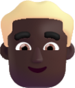 man blonde hair dark emoji