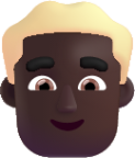man blonde hair dark emoji