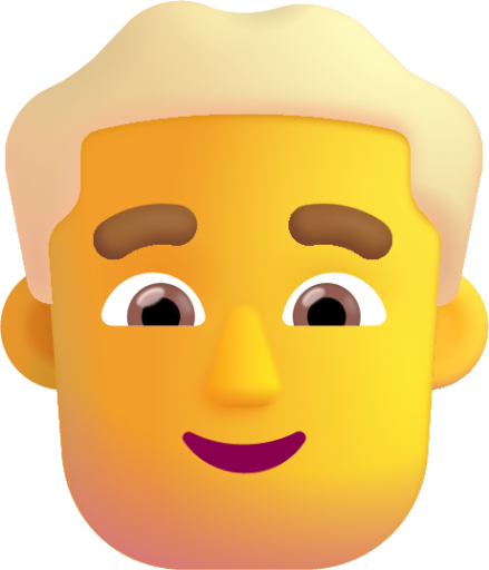 man blonde hair default emoji