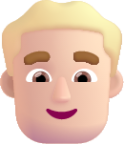 man blonde hair light emoji