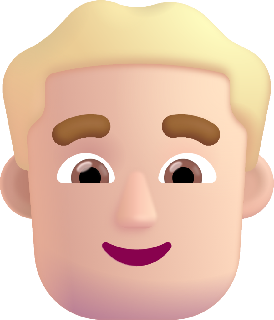 man blonde hair light emoji