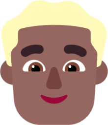 man blonde hair medium dark emoji