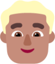 man blonde hair medium emoji