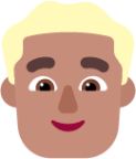 man blonde hair medium emoji