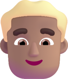 man blonde hair medium emoji