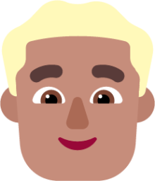 man blonde hair medium emoji