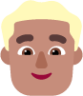 man blonde hair medium emoji