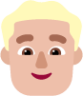 man blonde hair medium light emoji