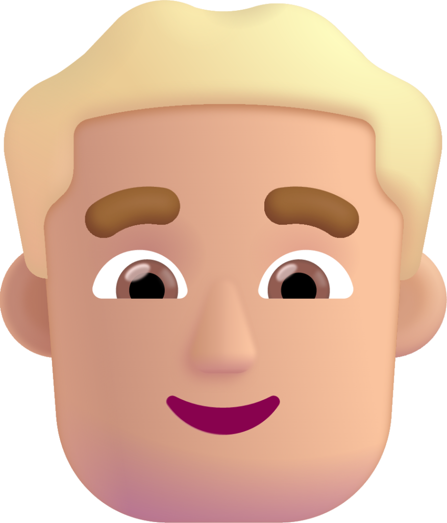 man blonde hair medium light emoji
