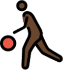 man bouncing ball: dark skin tone emoji