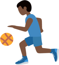 man bouncing ball: dark skin tone emoji
