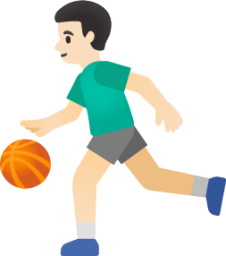 man bouncing ball: light skin tone emoji