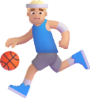 man bouncing ball medium light emoji
