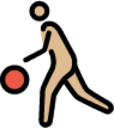 man bouncing ball: medium-light skin tone emoji
