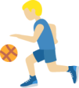 man bouncing ball: medium-light skin tone emoji